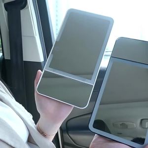 Cross-border Hot-Selling Car-Mounted Vanity Mirror LED Rechargeable Car Window Interior Sun Visor Car Makeup Mirror
