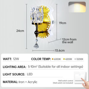 GEJIESE 17W crystal wall lights sconces flower pattern crystal wall lamp wall light indoor modern design crystal wall lights for corridor bedroom living room hotel decorative wall night lights