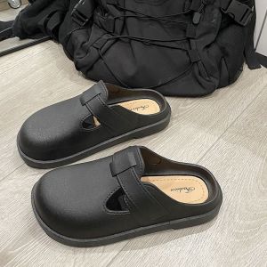 [Free Shipping] Half-Slipper WomenS Outdoor Fashion Creative Non-Slip Summer Sandals Simple Casual Soft Flat-Soled Closed-Toe Beach Sandals