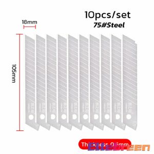 10Pcs 75# SK5 Steel Cutter Blade Set 18*105mm Coated With Portable Box