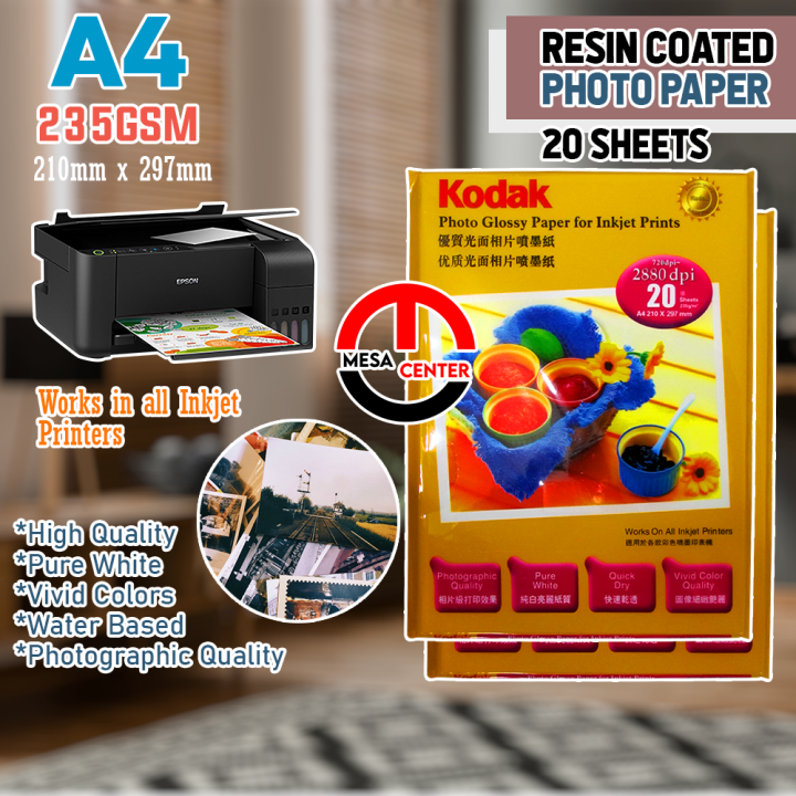 Kodak rc Resin-coated Photo Paper A4 235gsm rc woven rc rough rc glossy ...