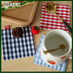 ZHUYUN 1 5 cái vải Coaster trà khăn đôi vải placemat tinh khiết bông cách nhiệt Pad Mug Pad nhà bếp Bảng trang trí nội thất