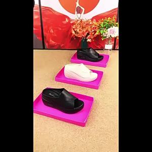 WomenS Summer New Thick-Soled Soft Leather Sandals Wedge Heel Slippers Height-Increasing Soft Sole Peep-Toe Roman Sandals For Women