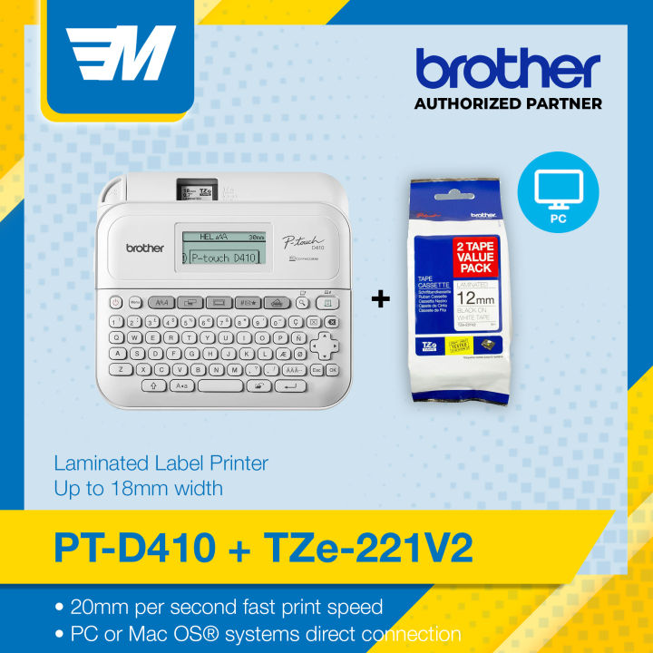 brother-pt-d410-desktop-pc-connectable-label-printer-with-twin-pack-tze