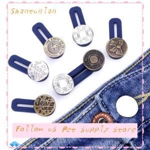 🎁【Special price】🎁Sha เสื้อผ้ากางเกงยีนส์กางเกงเอวแบบปรับได้กระดุมยืดขยาย