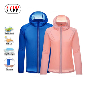 CCW กลางแจ้งวิ่งตั้งแคมป์เดินป่าจักรยานกีฬาแจ็คเก็ตยูวีหลักฐานเบากันน้ำเสื้อกันลมแสงฝนหลักฐานเสื้อ