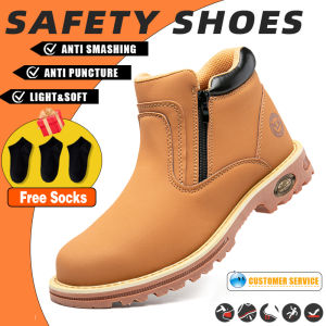 TOMITANY READY STOCK Safety Shoes For Men Steel Toe Cap Breathable Kasut Lelaki Saferty Boot Kasut Safety Men Anti-Smash Anti-Puncture Shoes COD