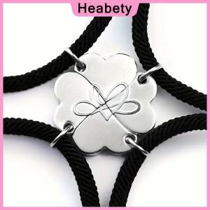 Heabety Four-leaf Clover Magnetic Best Friendship Bracelets For 4pcs Women Men Magnet Heart Best Friend Forever Good Luck Bracelet Gift