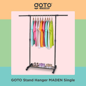 Goto Maden Stand Hanger Rak Gantungan Baju Pakaian Serbaguna 4 Roda