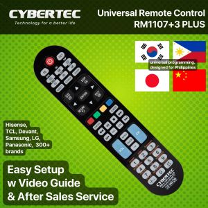 Universal Remote Control CYBERTEC Spare Remote | Compatible with All Major Television Brands and Smart TVs | Cybertec RM1107 | Television Remote High Quality Fast Shipping Model RM1107 RM1107+3