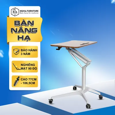 Bàn làm việc gấp gọn Nghia Furniture - Nâng hạ và nghiêng mặt bàn di động thông minh - Bàn đứng làm việc văn phòng
