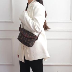 Womens Printed PU Crossbody Bag with Adjustable Wide Strap Flap and Rear Zip Pocket 20cm