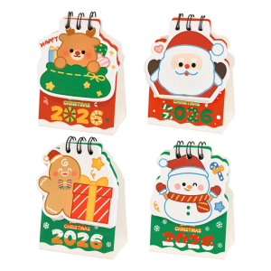 เครื่องมือวางแผนกำหนดการปฏิทินรายเดือนคริสต์มาสตั้งโต๊ะมีพื้นที่เขียนกว้างขวางสำหรับบ้านสำนักงานและการเดินทางขนาด2026ชิ้น