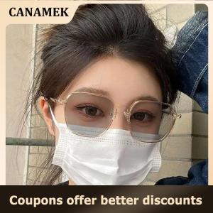 【 CANAMEK 】 New Photochromic Glasses Anti Blue Glasses Men Women Color Changing Eyeglasses Anti UV Sunglasses Square Clear Frame Eyewear