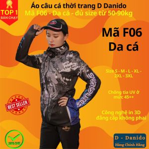 Áo câu cá thời trang chống nắng F06 đen trắng đủ size từ 50-85kg - Áo đi câu chất liệu chống tia UV cao cấp D Danido
