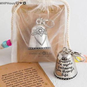WP💓💛💖 Blessing Bell Friends Are Angels Ornament Blessing Bell Watch Over Me Crafts for Doors Vehicles and Bags or Keys