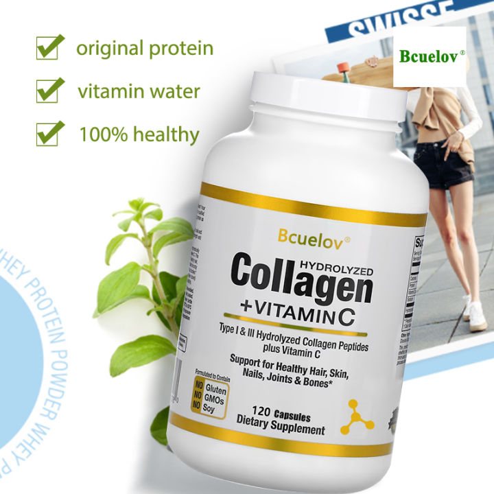 Complément Alimentaire Peptides De Collagène + Vitamine C - Type I & III - 250 Comprimés - California Gold Nutrition
