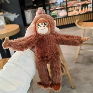 Cute Gorilla Plush Pendant Stuffed Monkey Doll Keychain Plush Animal Backpack Pendant Decor Car Keyring Gifts