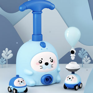 Baby Kids Toys Cute Cartoon Character Balloon Pump Flying Press-Inflatable Toy Car Sliding Car Seal Toy
