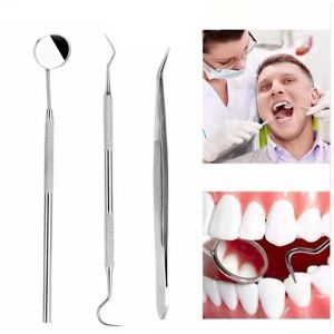 4Pcs Stainless Steel Teeth Cleaning Whitenings Dental Hygiene Tool Kit Mouth Mirror Oral Care