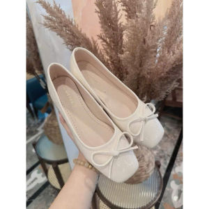 Giày búp bê nữ da mềm phối nơ cute lên chân êm mềm