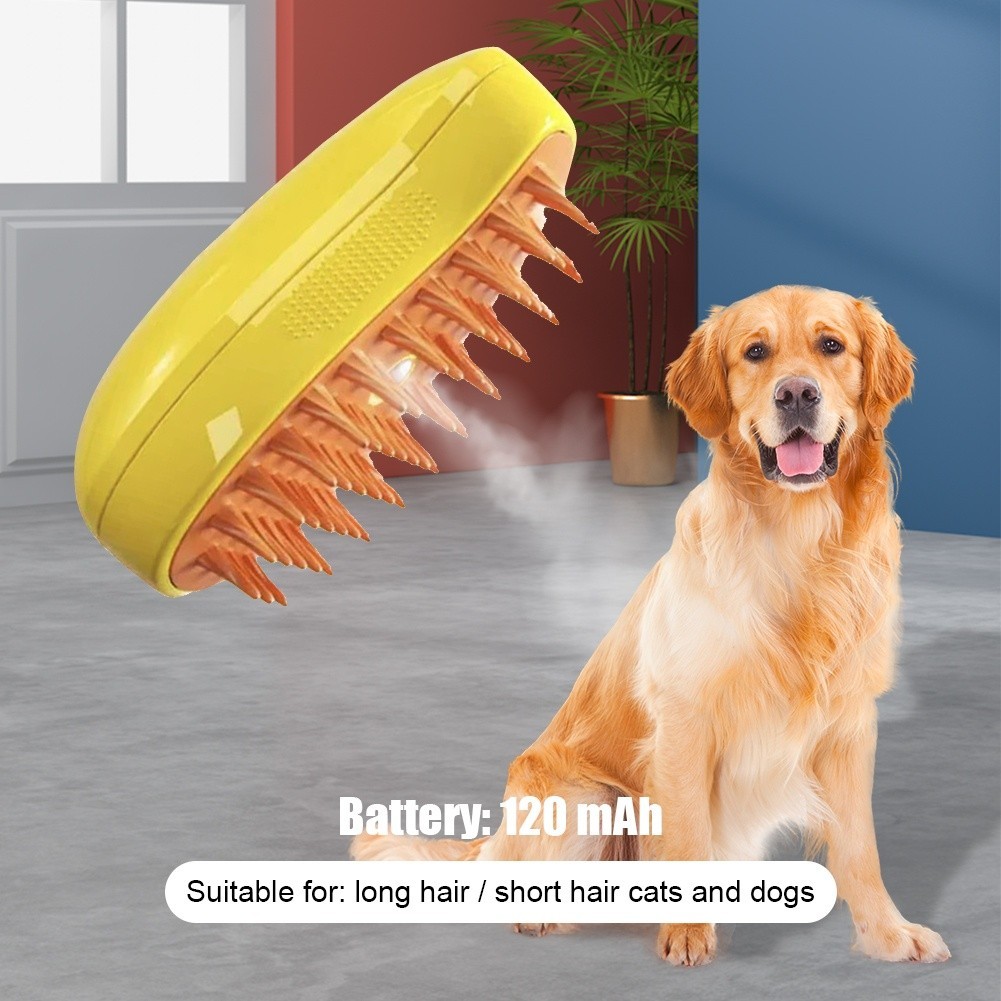 หวีและที่แปรงขนสุนัข แปรงขนแมวสเปรย์ไฟฟ้าแปรงขนสำหรับสุนัขอบไอน้ำ3 In1แปรงไอน้ำสุนัขสำหรับนวดสัตว์เลี้ยงกำจัดขนที่พันกันและหลวม