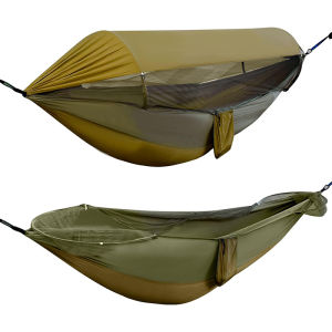 GEERTOP เปลญวนแคมป์แบบพกพาพร้อมสุทธิน้ำหนักเบา Backpacking Hammock พร้อมสายรัดต้นไม้สำหรับค่ายกลางแจ้งเดินป่าชายหาดBackyard