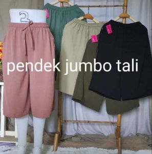 celana kulot 7 per 8 pendek bahan cringkle airflow jumbo 75kg//celana kulot polos pendek airflow
