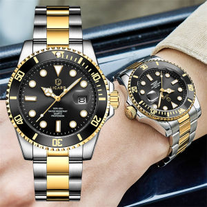 LICARR Mens Watches Top Luxury Brand Business Classic Luminous Hands Men Watch Precise Date Stainless 30M Waterproof Quartz Watch