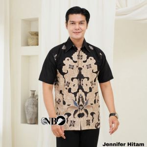 Batik Couple Baju Pasangan Tunik Kemeja Lengan Panjang Motif jenifer - Batik Kembar Putra