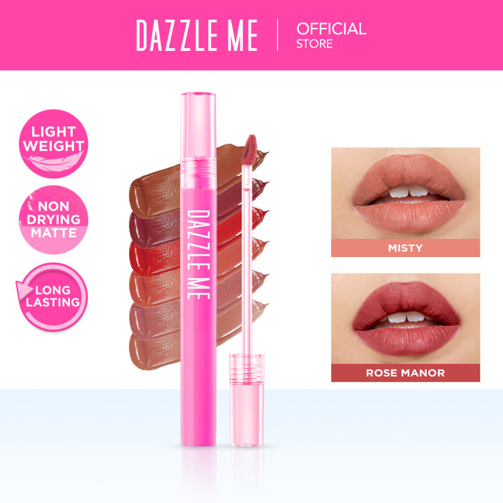 Dazzle Me Misty Matte Lip Cream Silky Kiss Lip Matte Non Sticky 12 Jam Tahan Air Lip Cream 0311