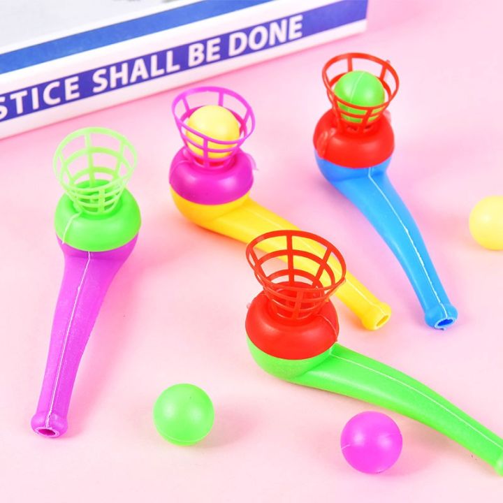 Plastic Floating Blowing Pipe Ball Toys Classic Traditional Fun Creative Party Game Educational Kids Children Gifts