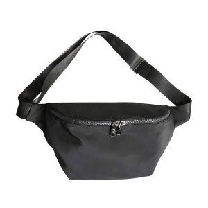 Nylon Polyester Plain Men Waist Bag with 2 Zipper Water Resistant Men Bag Beg Pinggang Lelaki Wanita Beg Lelaki (WP-059)