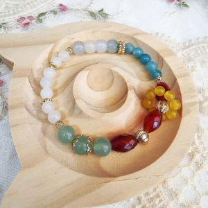 Ready Stock SG - Four Seasons Auspicious Colors Crystal Bracelet Handmade Crystal Bracelet Handmade Natural Healing Crystal Bracelets
