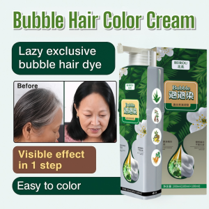 200ML Plant Bubble Hair Color Cream Covering White Hair Natural Non-Exciting Hair Dye Shampoo