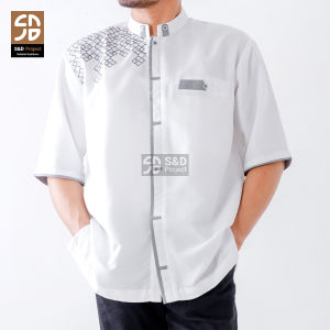 Baju Koko POLIKATUN Dewasa Terbaru 2025 Bordir Lengan Pendek Ukuran S M L XL XXL 3XL 4XL - Putih Tulang