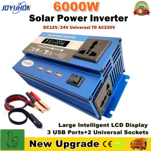 JOYUHON 12000W Car Power Inverter 12v/24v to 220v Solar inverter DC to AC Converter with LCD voltage 3 USB 3 Socket