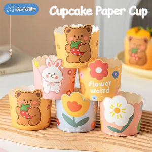 MLADEN Cupcake Liners Cute Cartoon Printed Muffin Cups Disposable Food Grade Paper Baking Mold Tool for Home Kitchen Party Baking