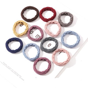 TIZHAN 10pcs Korean Style Thickened High-elasticity Seamless Durable Hair Rope Elastic Hair Loop Random Color