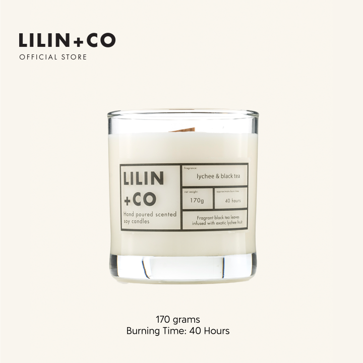 Lilin+Co Lychee & Black Tea Scented Candle Premium Soy Wax Lazada