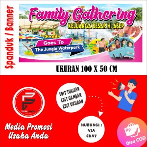 Spanduk Family Gathering / Banner Wisata / Spanduk Outing / Banner Ukuran 100 x 50 cm