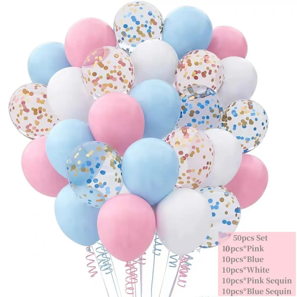 87pcs/50pcs/35pcs Balloons Set Blue Pink Gender Reveal Party Decorations  Baby Shower Theme Party Supplies Christening Backdrop Design 87pcs Pink Blue  Balloons Arch Kit