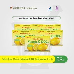 Promo 30 Sachet - Paket Sido Muncul Vitamin C 1000 mg Lemon (5 Pack)