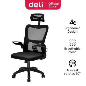 Deli Office Chair / Kursi Kantor / Kursi Kerja Jaring dengan Senderan Kepala Sangat Nyaman E4925 E4926