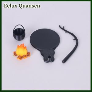 Eelux 4 cái ngoài trời cắm trại vi cảnh quan trang trí nhà búp bê mini treo bếp và phụ kiện cảnh đống lửa