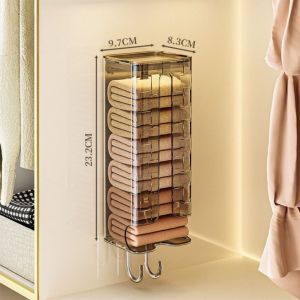 Hộp đựng tất vớ đồ lót khăn quần áo dán tường kệ đựng trong suốt có móc treo đa năng Easy Stuff