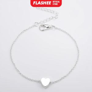 Flashee Gelang Serut Titaniun Perak Zirkon Gelang Liontin Korea Fashion