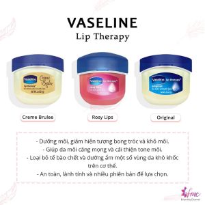 [MUA 1 TẶNG 1] Sáp Dưỡng Môi Mềm Mịn Vaseline Lip Therapy Original/ Rosy Lips/ Original Creme Brulee (7g) + Tặng 1 túi chườm giảm đau bụng