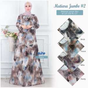 Baju Gamis Dewasa Mutiara Dress Bahan Kaos Crinkle Busana Wanita Muslimah Ukuran Jumbo