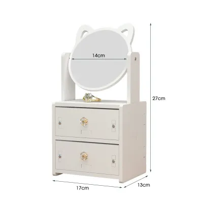 Kệ Đựng Mỹ Phâm Để Bàn Có Gương KMP-MINI Tủ Đựng Mỹ Phẩm Mini Để Bàn Thiết Kế Lắp Ráp Tiện Lợi Tramanhshop